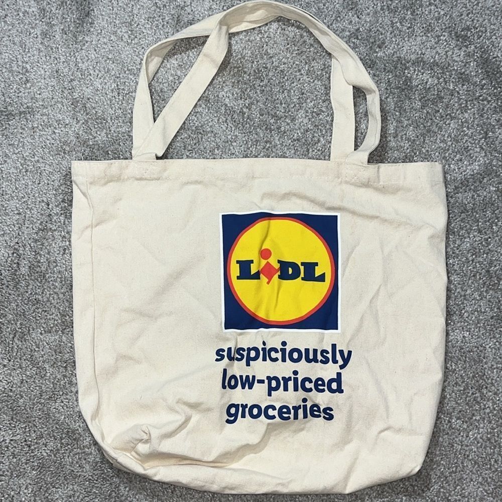 Big Canvas LIDL North Carolina open top beach shopping carry shoulder bag